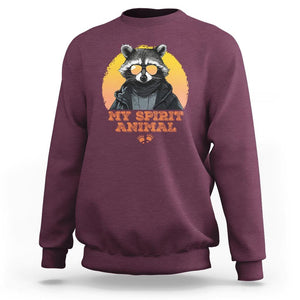 Funny Raccoon Sweatshirt My Spirit Animal Cute Trash Panda TS11 Maroon Print Your Wear