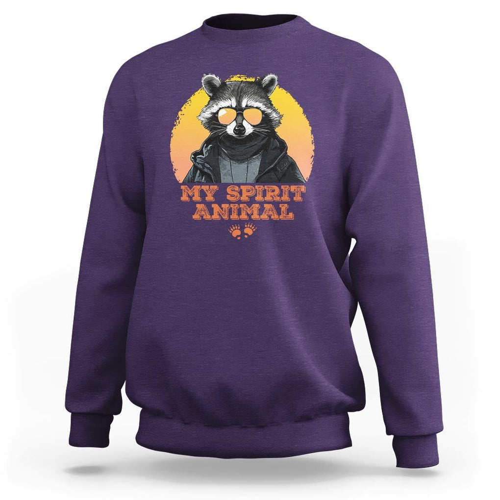 Funny Raccoon Sweatshirt My Spirit Animal Cute Trash Panda TS11 Purple Print Your Wear