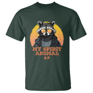 Funny Raccoon T Shirt My Spirit Animal Cute Trash Panda TS11 Dark Forest Green Print Your Wear