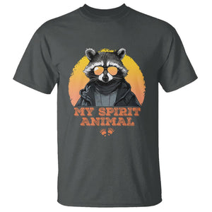 Funny Raccoon T Shirt My Spirit Animal Cute Trash Panda TS11 Dark Heather Print Your Wear