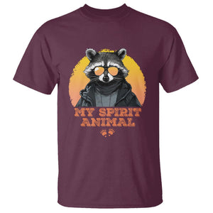 Funny Raccoon T Shirt My Spirit Animal Cute Trash Panda TS11 Maroon Print Your Wear
