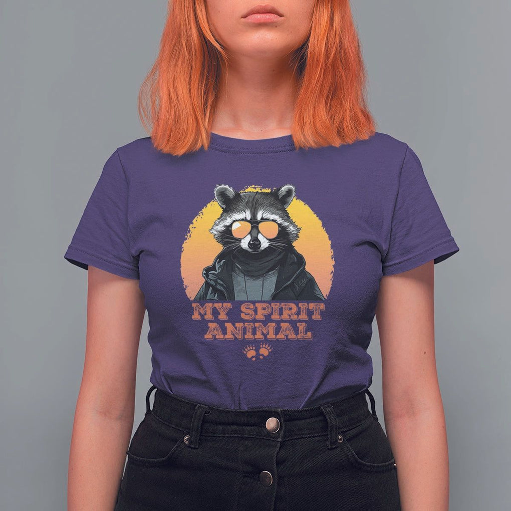 Funny Raccoon T Shirt For Women My Spirit Animal Cute Trash Panda TS11 Purple Print Your Wear