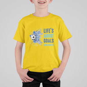 Soccer Lover T Shirt For Kid Life's About Goals And Assists Coach TS11 Daisy Print Your Wear