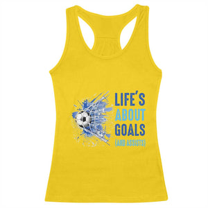 Soccer Lover Racerback Tank Top Life's About Goals And Assists Coach TS11 Daisy Print Your Wear