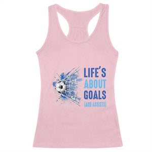 Soccer Lover Racerback Tank Top Life's About Goals And Assists Coach TS11 Light Pink Print Your Wear