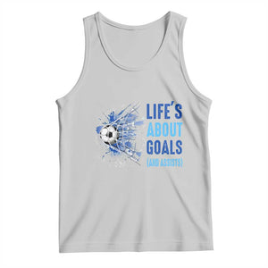Soccer Lover Tank Top Life's About Goals And Assists Coach TS11 Ash Print Your Wear