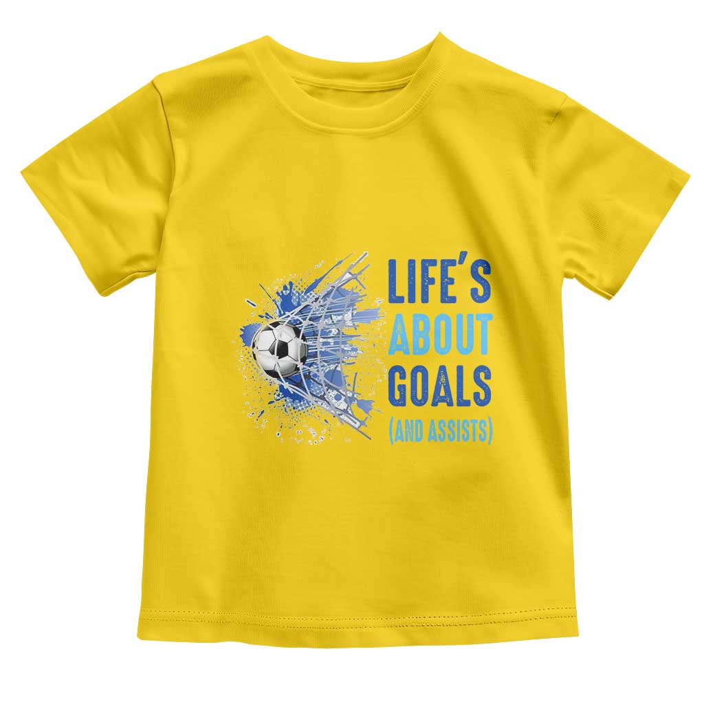 Soccer Lover Toddler T Shirt Life's About Goals And Assists Coach TS11 Daisy Print Your Wear