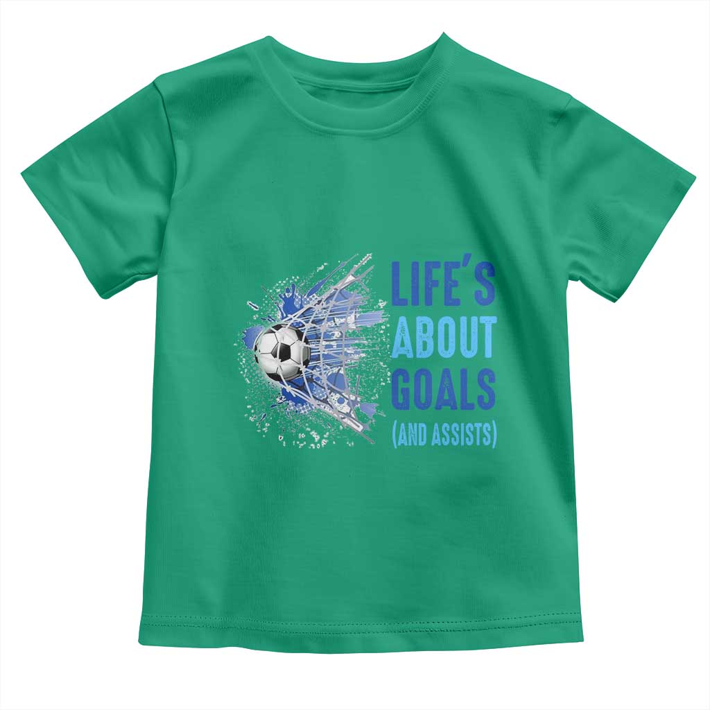 Soccer Lover Toddler T Shirt Life's About Goals And Assists Coach TS11 Irish Green Print Your Wear