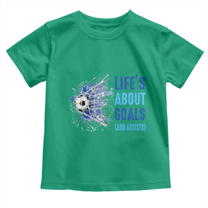Soccer Lover Toddler T Shirt Life's About Goals And Assists Coach TS11 Irish Green Print Your Wear