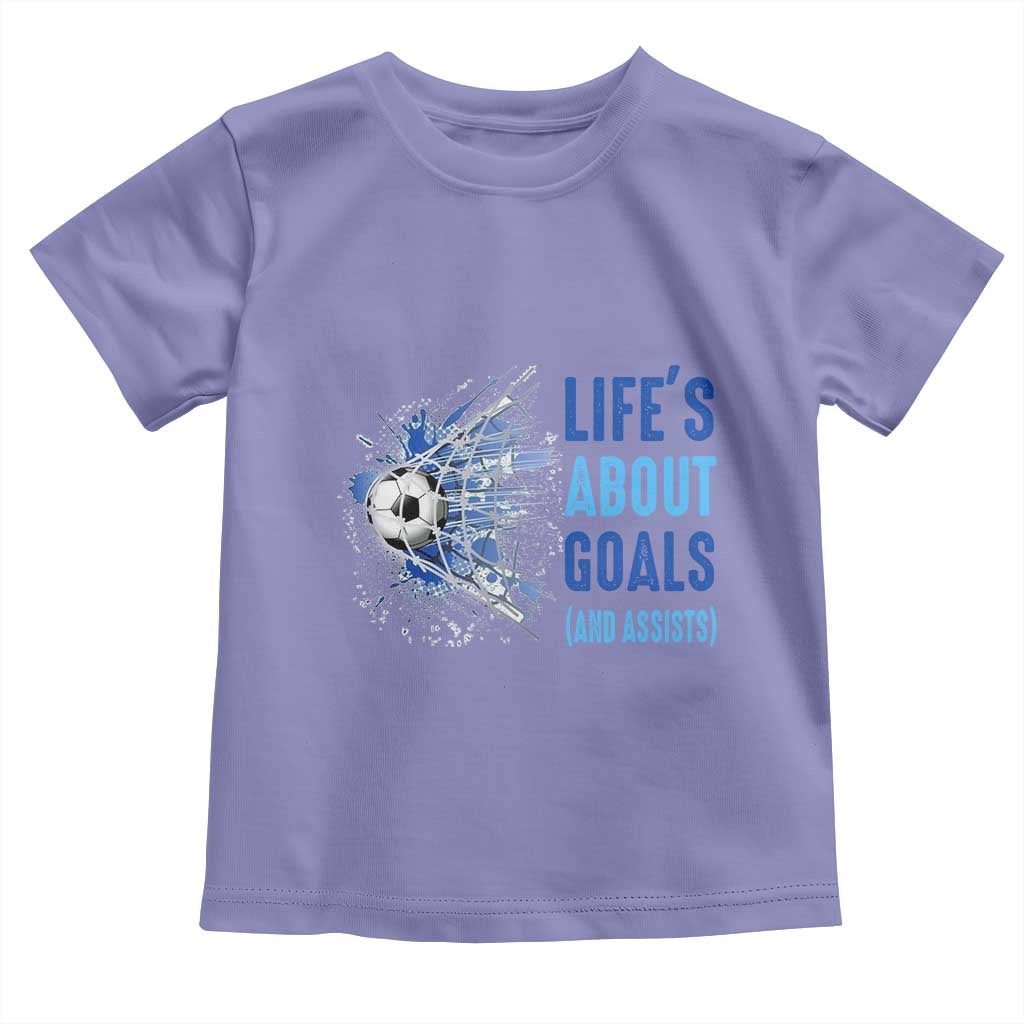 Soccer Lover Toddler T Shirt Life's About Goals And Assists Coach TS11 Violet Print Your Wear
