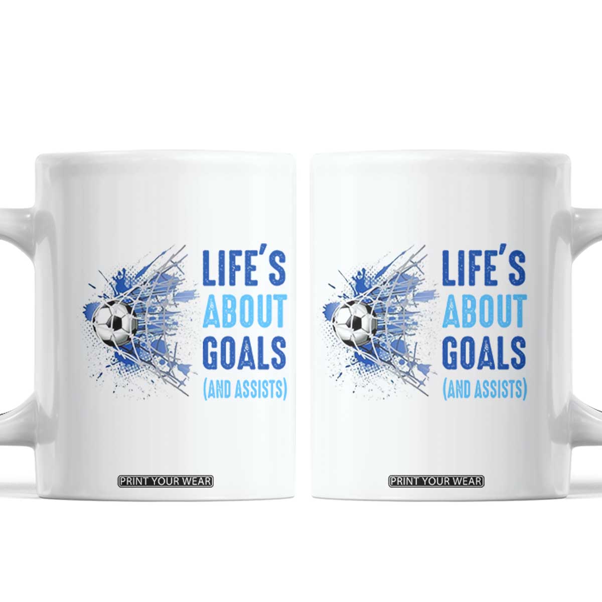 Soccer Lover Coffee Mug Life's About Goals And Assists Coach TS11 White Print Your Wear