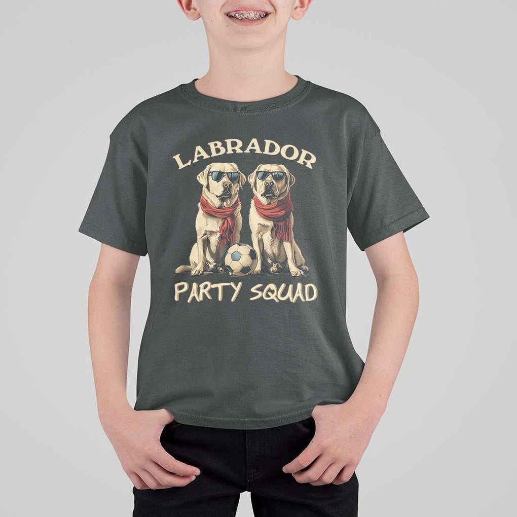 Labrador Retriever Dog T Shirt For Kid Black Labrador Party Squad Love TS11 Dark Heather Print Your Wear