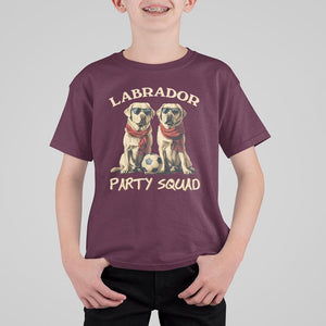 Labrador Retriever Dog T Shirt For Kid Black Labrador Party Squad Love TS11 Maroon Print Your Wear