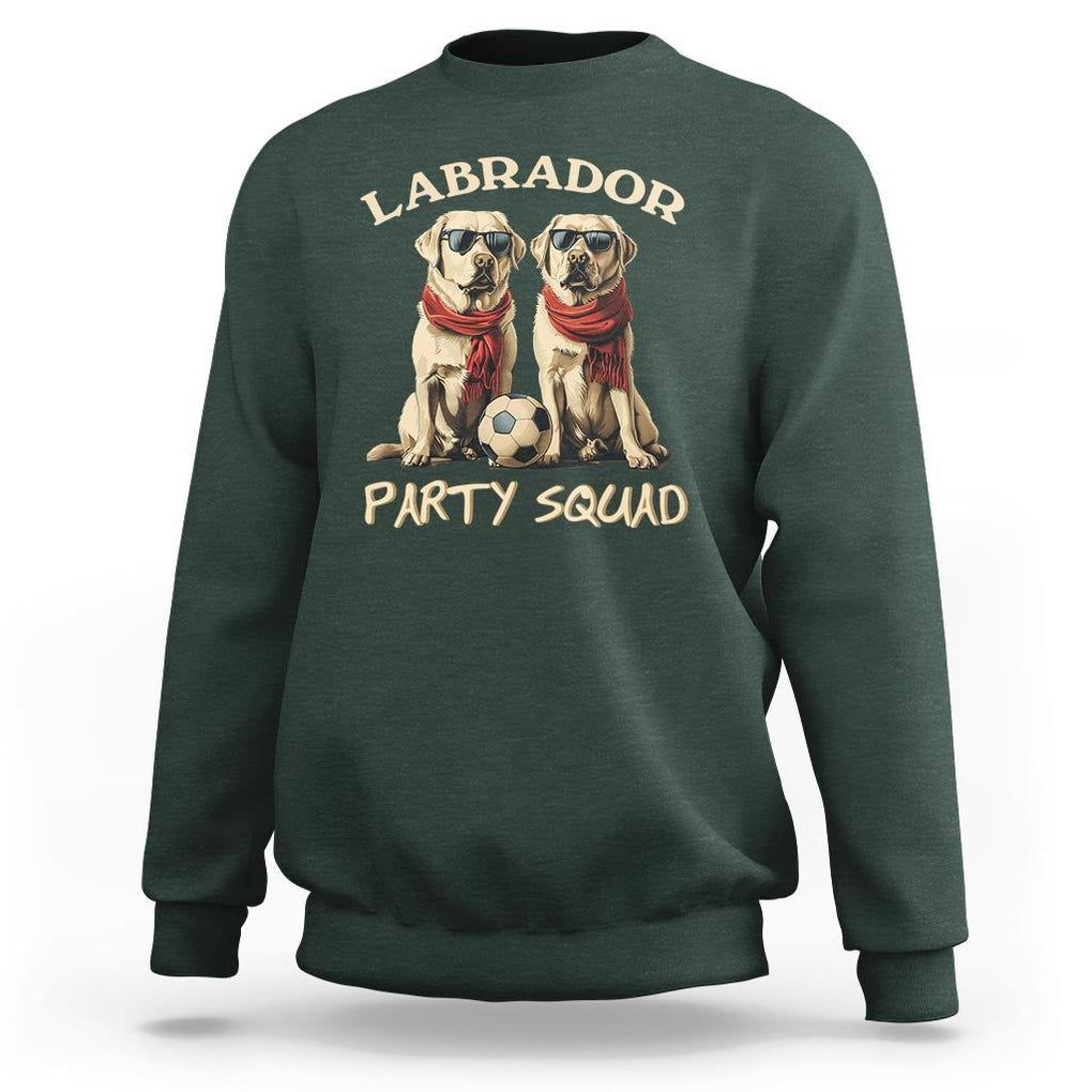Labrador Retriever Dog Sweatshirt Black Labrador Party Squad Love TS11 Dark Forest Green Print Your Wear