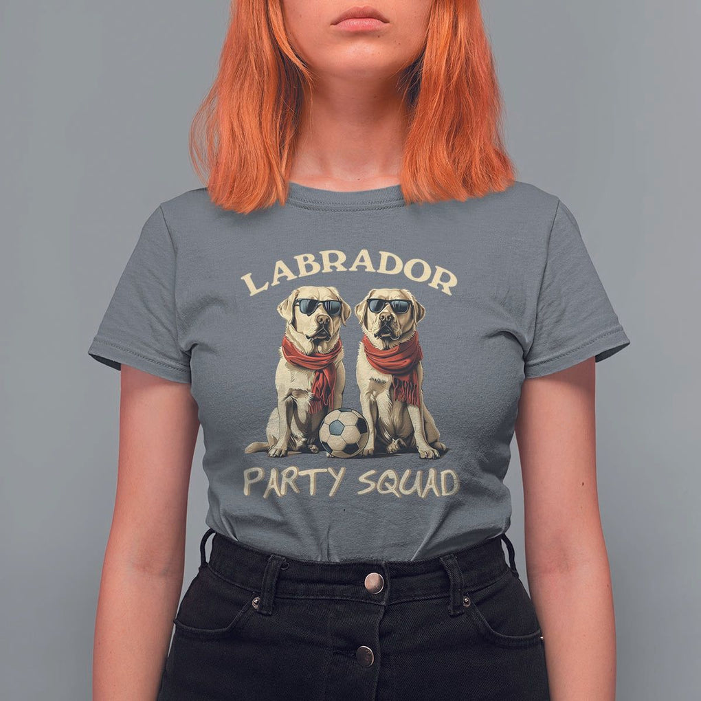 Labrador Retriever Dog T Shirt For Women Black Labrador Party Squad Love TS11 Charcoal Print Your Wear