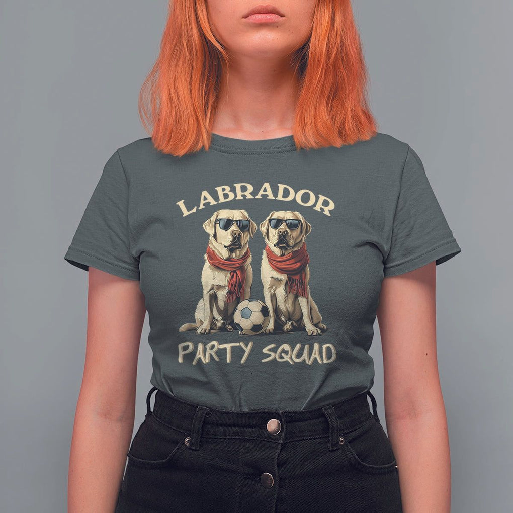 Labrador Retriever Dog T Shirt For Women Black Labrador Party Squad Love TS11 Dark Heather Print Your Wear