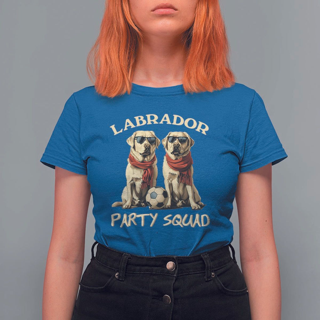 Labrador Retriever Dog T Shirt For Women Black Labrador Party Squad Love TS11 Royal Blue Print Your Wear