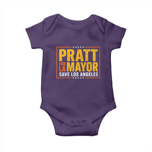 Pratt For Mayor Save Los Angeles Baby Onesie Spencer Supporter TS11 Purple Print Your Wear