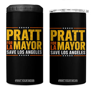 Pratt For Mayor Save Los Angeles 4 in 1 Can Cooler Tumbler Spencer Supporter TS11 One Size: 16 oz Black Print Your Wear