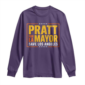 Pratt For Mayor Save Los Angeles Long Sleeve Shirt Spencer Supporter TS11 Purple Print Your Wear