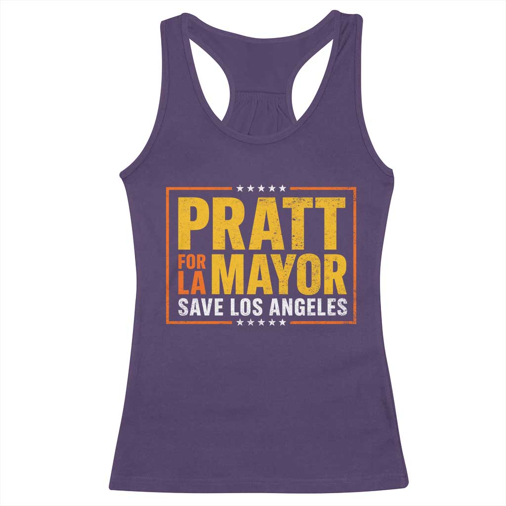 Pratt For Mayor Save Los Angeles Racerback Tank Top Spencer Supporter TS11 Purple Print Your Wear