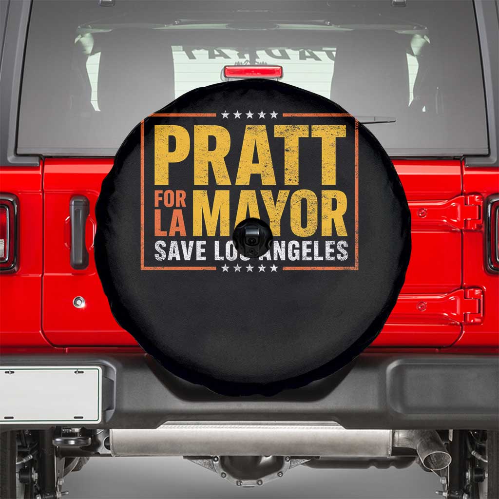 Pratt For Mayor Save Los Angeles Spare Tire Cover Spencer Supporter TS11 Black Print Your Wear
