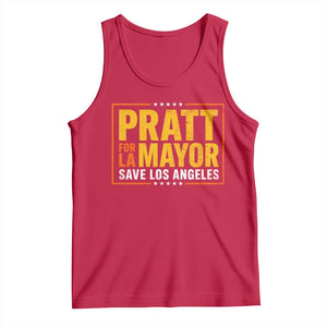 Pratt For Mayor Save Los Angeles Tank Top Spencer Supporter TS11 Red Print Your Wear