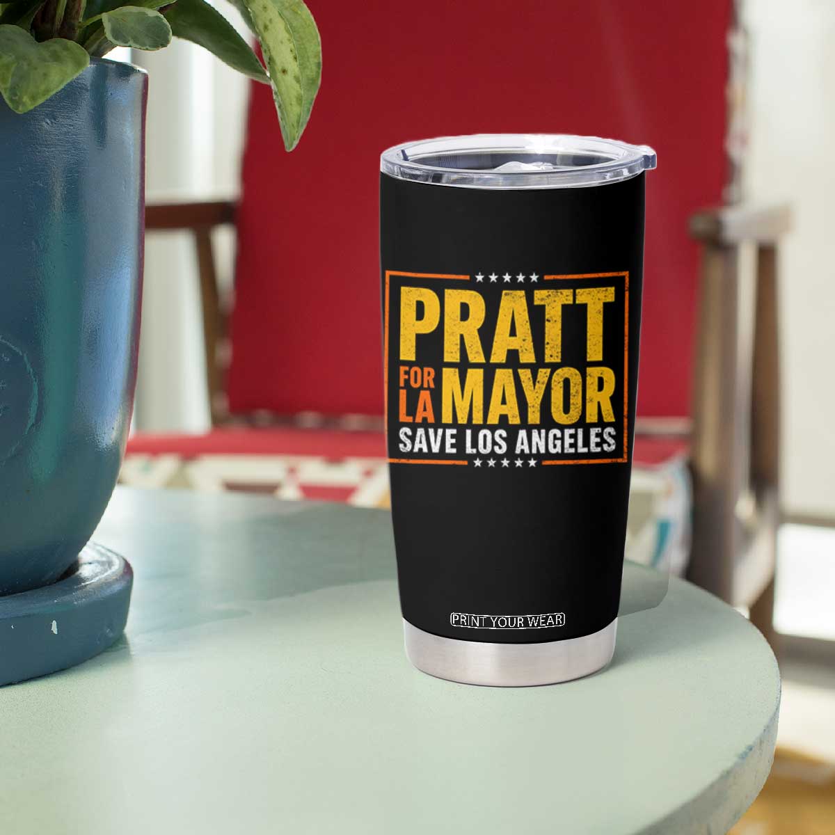 Pratt For Mayor Save Los Angeles Tumbler Cup Spencer Supporter TS11 Print Your Wear