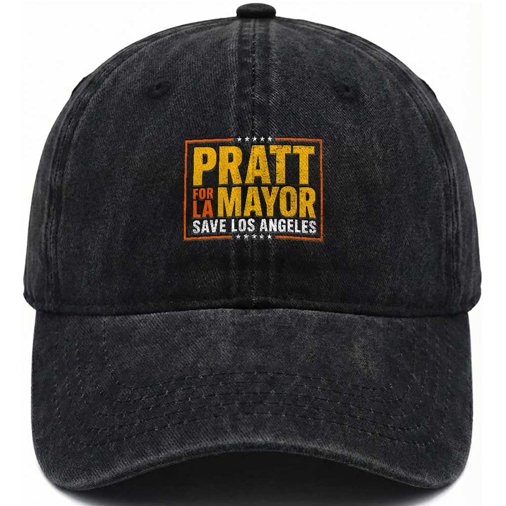 Pratt For Mayor Save Los Angeles Washed Cotton Baseball Cap Spencer Supporter TS11 Print Your Wear