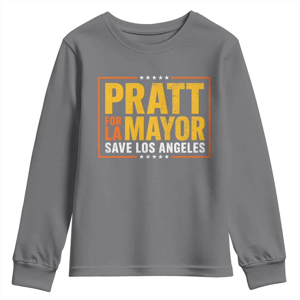 Pratt For Mayor Save Los Angeles Youth Sweatshirt Spencer Supporter TS11 Charcoal Print Your Wear