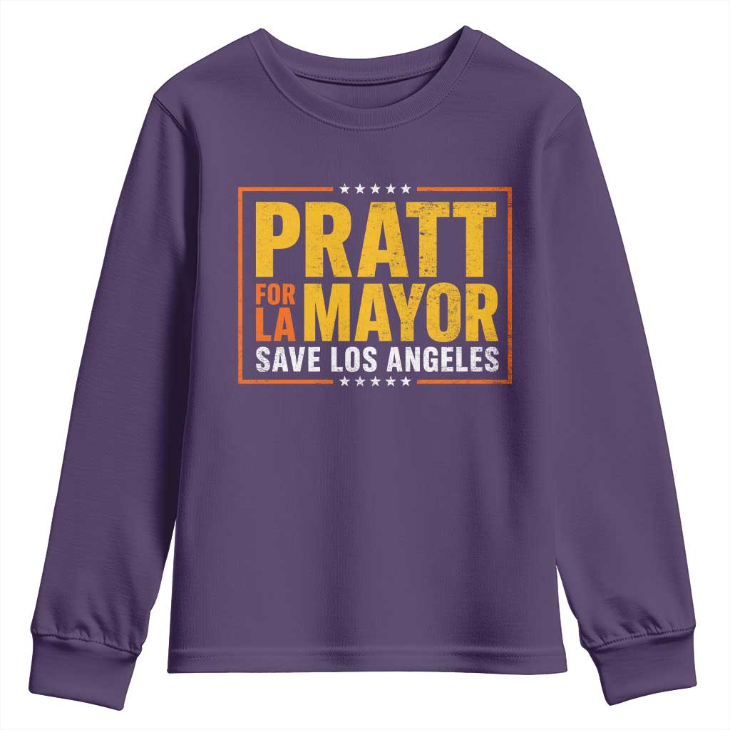 Pratt For Mayor Save Los Angeles Youth Sweatshirt Spencer Supporter TS11 Purple Print Your Wear