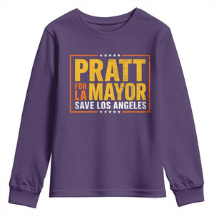 Pratt For Mayor Save Los Angeles Youth Sweatshirt Spencer Supporter TS11 Purple Print Your Wear