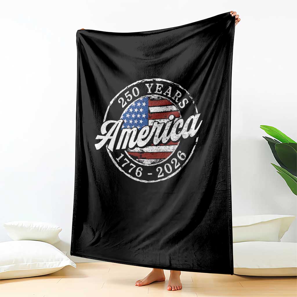 America 250 Years 1776 2026 Throw Blanket 250th Anniversary USA Vintage USA Flag TS11 Print Your Wear