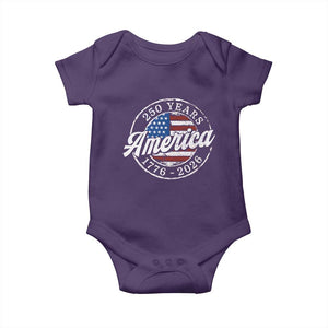 America 250 Years 1776 2026 Baby Onesie 250th Anniversary USA Vintage USA Flag TS11 Purple Print Your Wear