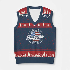 America 250 Years 1776 2026 V-Neck Knit Sweater Vest 250th Anniversary USA Vintage USA Flag