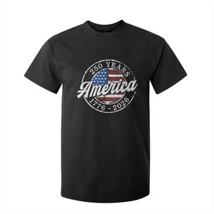 America 250 Years 1776 2026 T Shirt For Kid 250th Anniversary USA Vintage USA Flag TS11 Black Print Your Wear