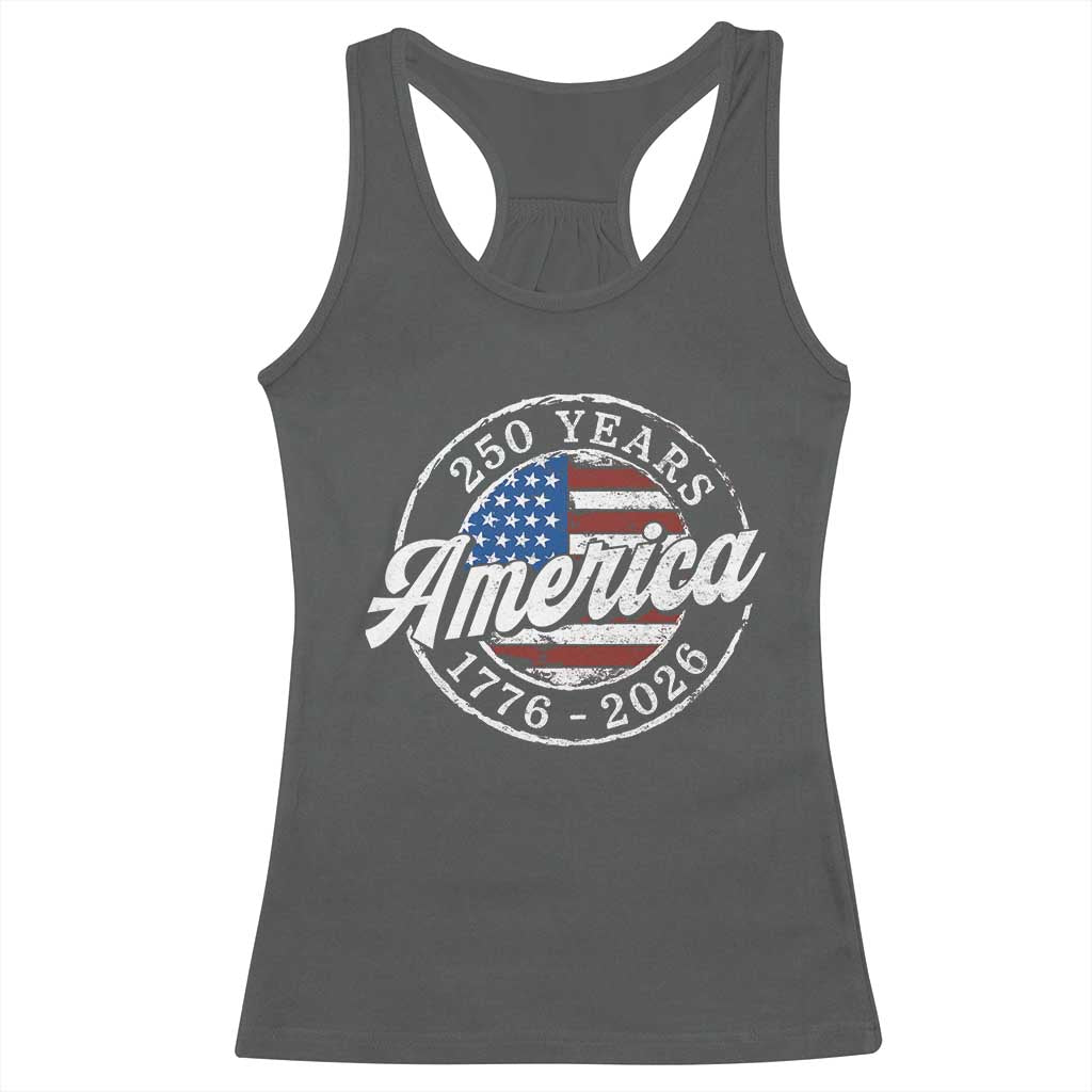 America 250 Years 1776 2026 Racerback Tank Top 250th Anniversary USA Vintage USA Flag