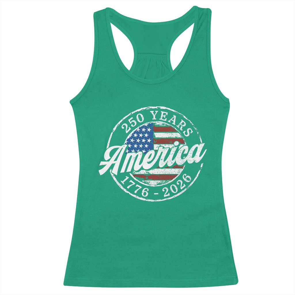 America 250 Years 1776 2026 Racerback Tank Top 250th Anniversary USA Vintage USA Flag