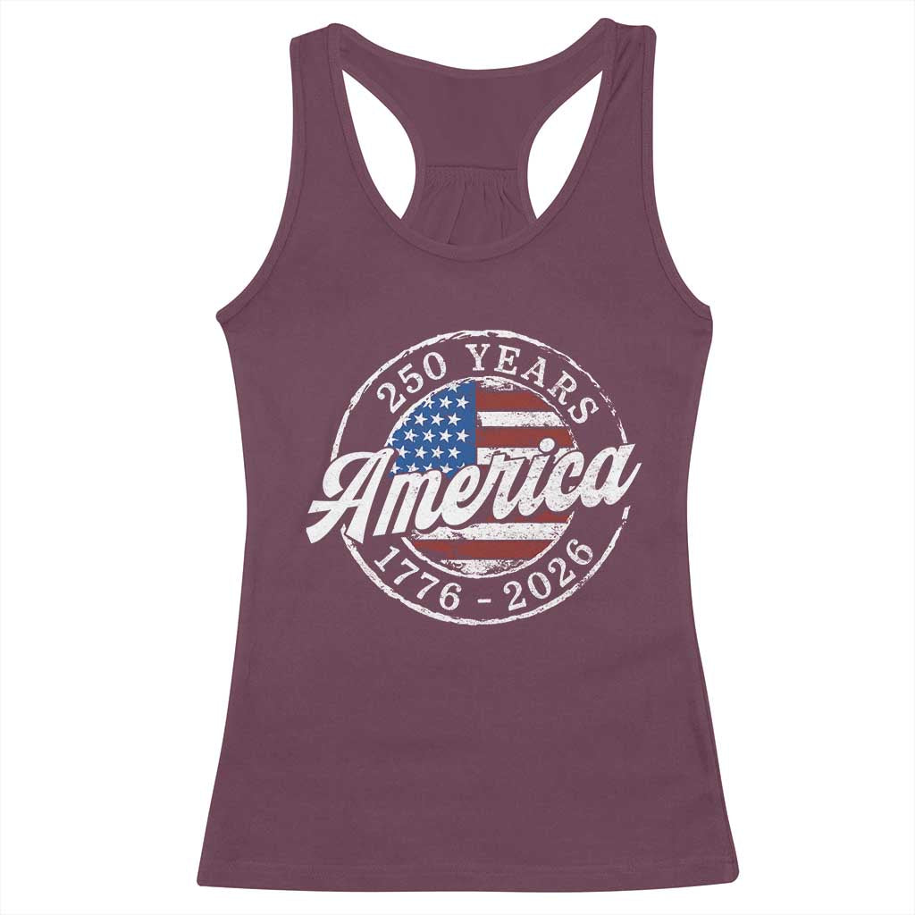 America 250 Years 1776 2026 Racerback Tank Top 250th Anniversary USA Vintage USA Flag