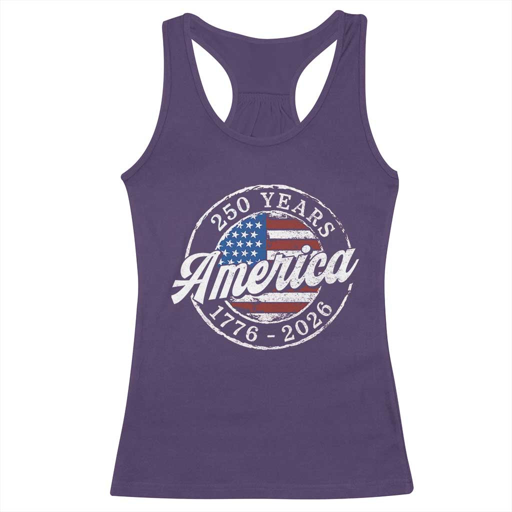 America 250 Years 1776 2026 Racerback Tank Top 250th Anniversary USA Vintage USA Flag