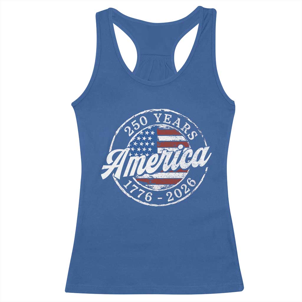 America 250 Years 1776 2026 Racerback Tank Top 250th Anniversary USA Vintage USA Flag