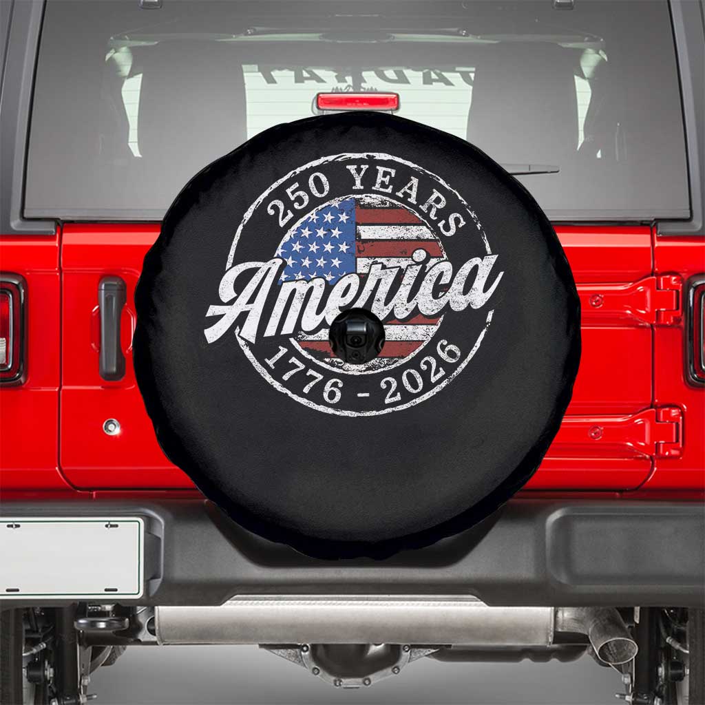 America 250 Years 1776 2026 Spare Tire Cover 250th Anniversary USA Vintage USA Flag TS11 Black Print Your Wear