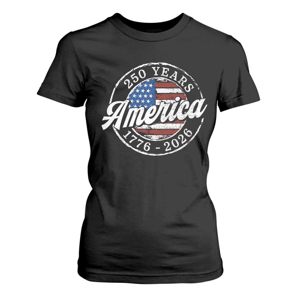 America 250 Years 1776 2026 T Shirt For Women 250th Anniversary USA Vintage USA Flag