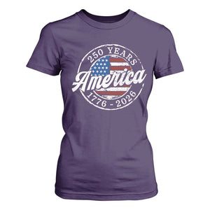 America 250 Years 1776 2026 T Shirt For Women 250th Anniversary USA Vintage USA Flag