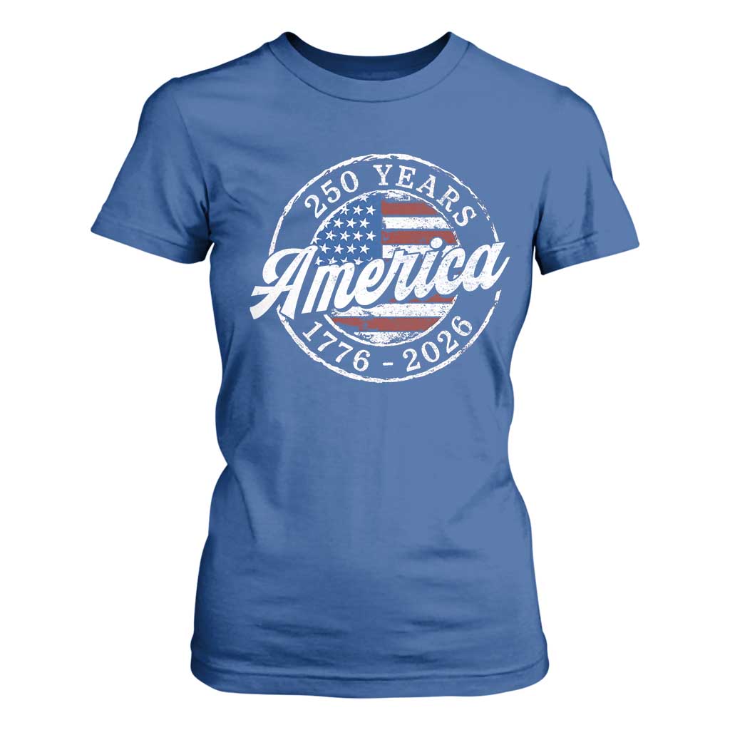 America 250 Years 1776 2026 T Shirt For Women 250th Anniversary USA Vintage USA Flag