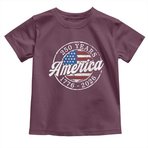 America 250 Years 1776 2026 Toddler T Shirt 250th Anniversary USA Vintage USA Flag