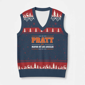 Pratt For Mayor Of Los Angeles V-Neck Knit Sweater Vest LA Mayoral Election US Political TS11 Navy Red Print Your Wear