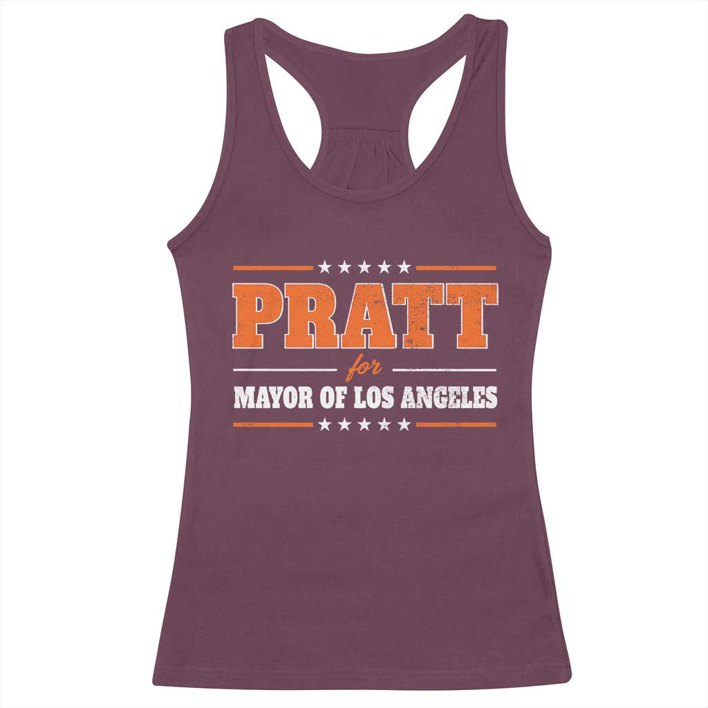 Pratt For Mayor Of Los Angeles Racerback Tank Top LA Mayoral Election US Political TS11 Maroon Print Your Wear
