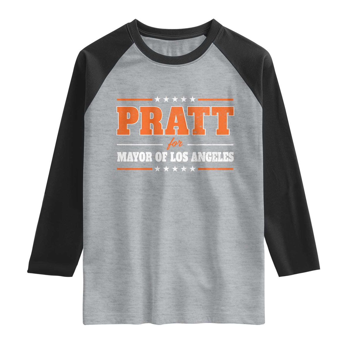 Pratt For Mayor Of Los Angeles Raglan Shirt LA Mayoral Election US Political TS11 Heather Gray Black Print Your Wear