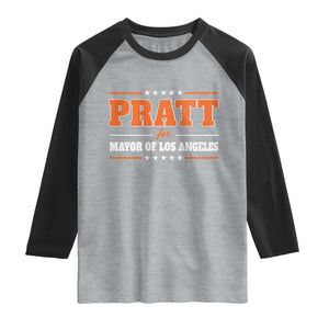 Pratt For Mayor Of Los Angeles Raglan Shirt LA Mayoral Election US Political TS11 Heather Gray Black Print Your Wear